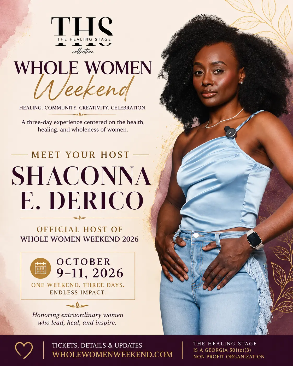 Shaconna E. Derico, official host of Whole Women Weekend 2026.